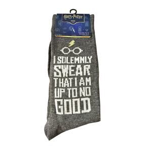 Harry Potter I Solemnly Swear I Am Up To No Good Crew Socks Size 6.5-12